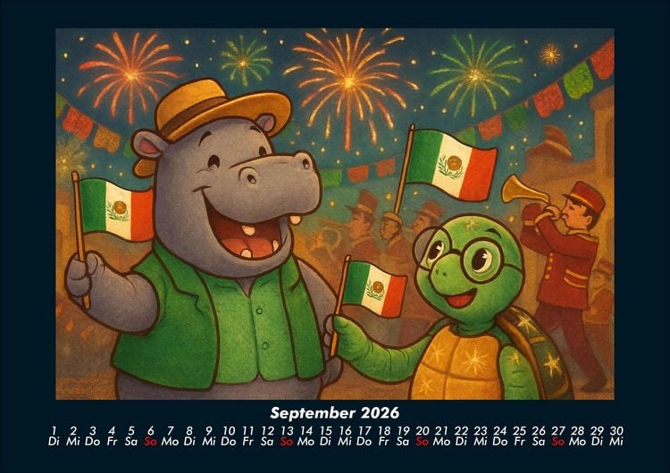 Produktbild: Sash & Taz - Abenteuer in Mexiko 2026 Fotokalender DIN A4