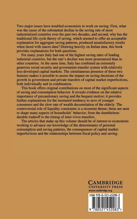 Produktbild: Saving and the Accumulation of Wealth