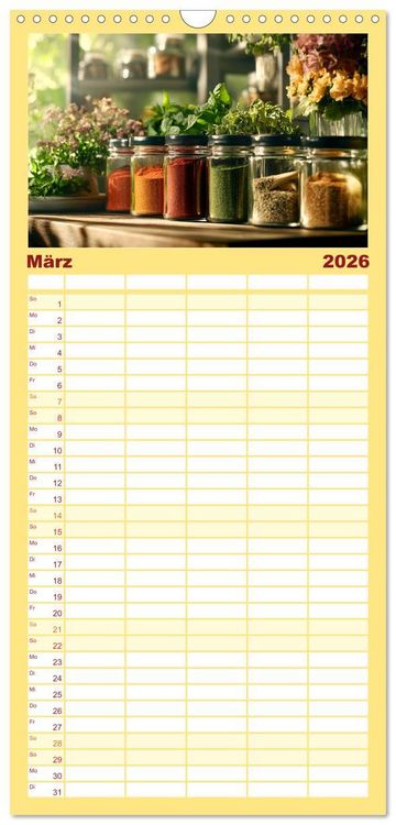 Produktbild: Familienplaner 2026 - K&uuml;chenkalender Glaswerk mit 5 Spalten (Wandkalender, 21 x 45 cm) CALVENDO