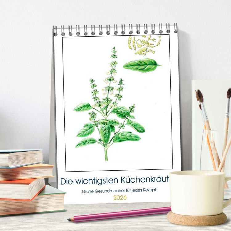 Produktbild: Die wichtigsten K&uuml;chenkr&auml;uter (Tischkalender 2026 DIN A5 hoch), CALVENDO Monatskalender