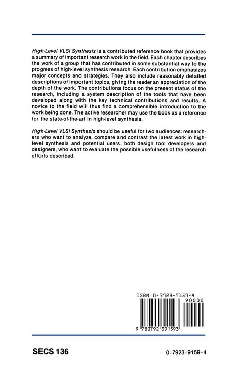 Produktbild: High-Level VLSI Synthesis