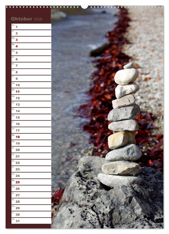 Produktbild: Steinmanderl - Der Steinm&auml;nnchen Geburtstagskalender (Wandkalender 2026 DIN A2 hoch), CALVENDO Monatskalender