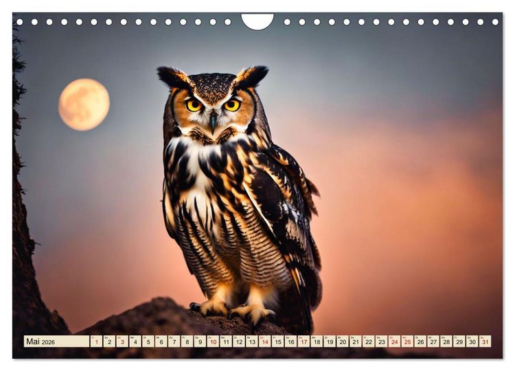 Produktbild: Heimische Tiere im Mondlicht (Wandkalender 2026 DIN A4 quer), CALVENDO Monatskalender