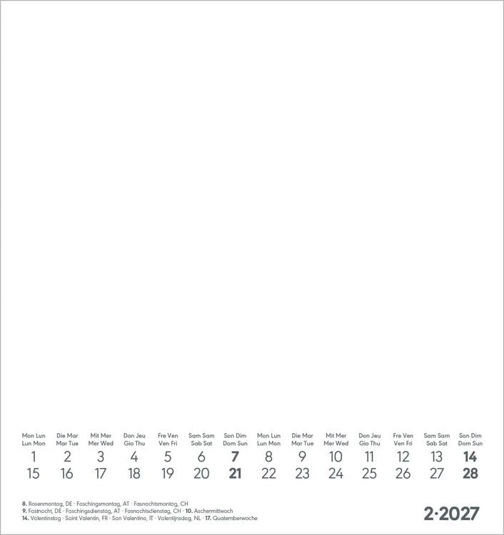 Produktbild: Kreativkalender S wei&szlig; 2027