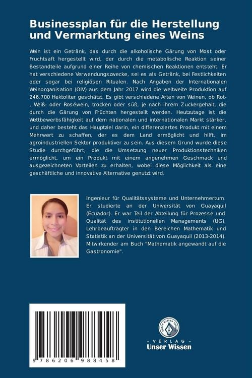 Produktbild: Businessplan f&uuml;r die Herstellung und Vermarktung eines Weins