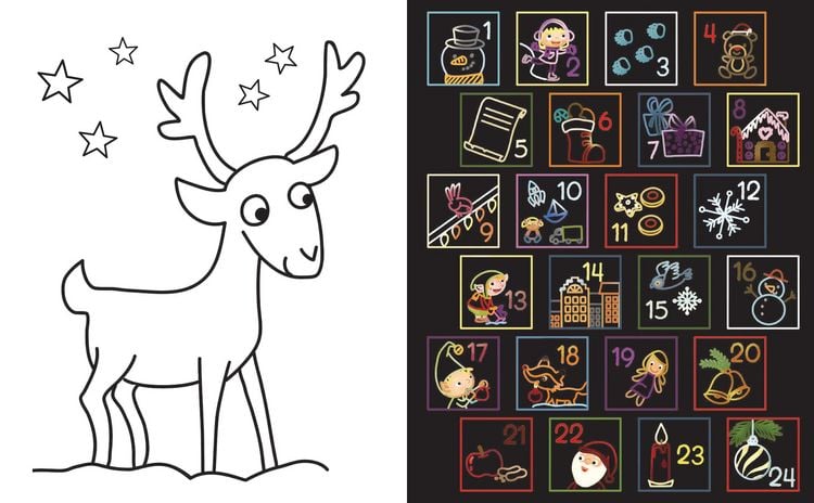 Produktbild: Das gro&szlig;e Adventskalender Kritzel-Kratzel Buch