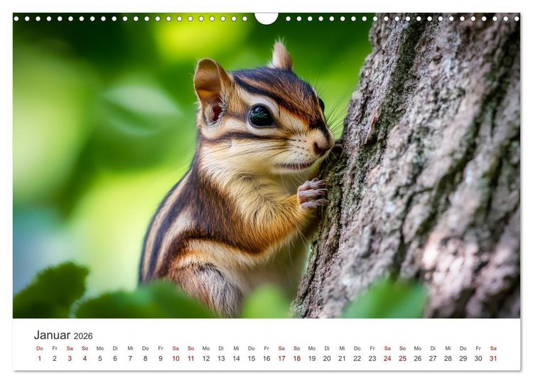 Produktbild: Backen voll - Ein Jahr mit Streifenh&ouml;rnchen (Wandkalender 2026 DIN A3 quer), CALVENDO Monatskalender