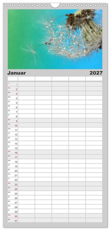 Produktbild: Familienplaner 2027 - Puste mal! mit 5 Spalten (Wandkalender, 21 x 45 cm) CALVENDO