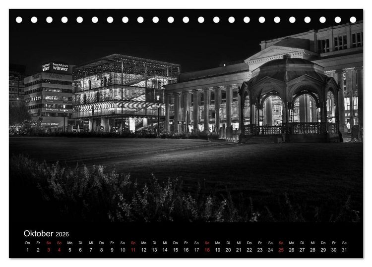 Produktbild: Stuttgart bei Nacht (Tischkalender 2026 DIN A5 quer), CALVENDO Monatskalender