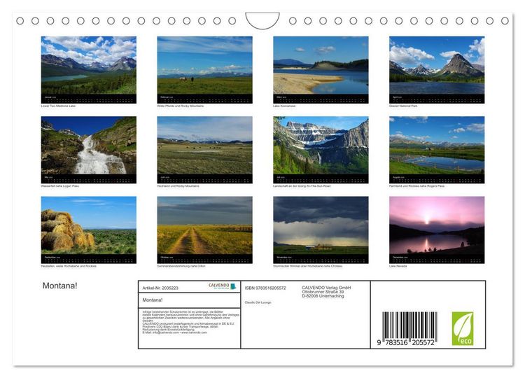 Produktbild: Montana! (Wandkalender 2026 DIN A4 quer), CALVENDO Monatskalender