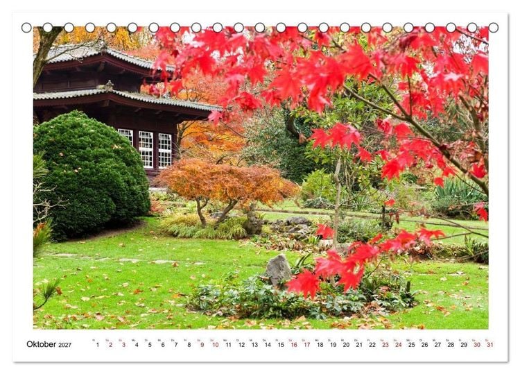 Produktbild: Japanische G&auml;rten in Deutschland (Tischkalender 2027 DIN A5 quer), CALVENDO Monatskalender