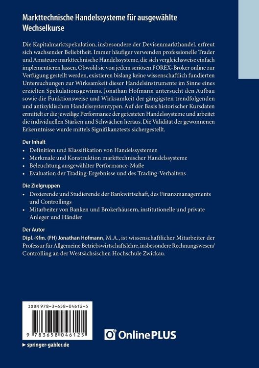 Produktbild: Markttechnische Handelssysteme f&uuml;r ausgew&auml;hlte Wechselkurse