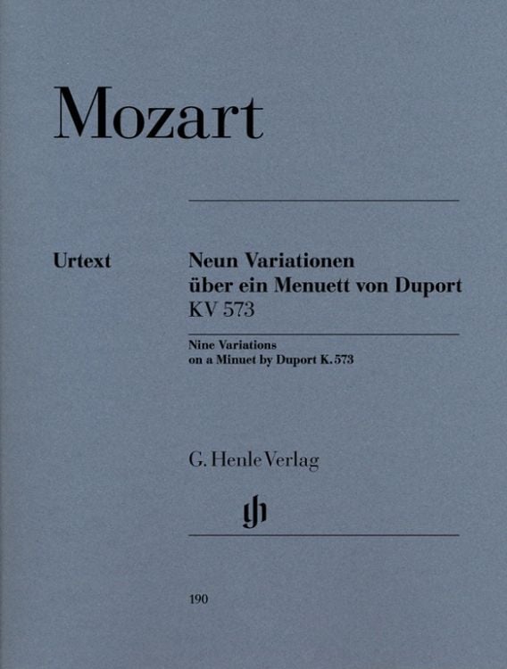 Produktbild: Wolfgang Amadeus Mozart - 9 Variationen über ein Menuett von Duport KV 573