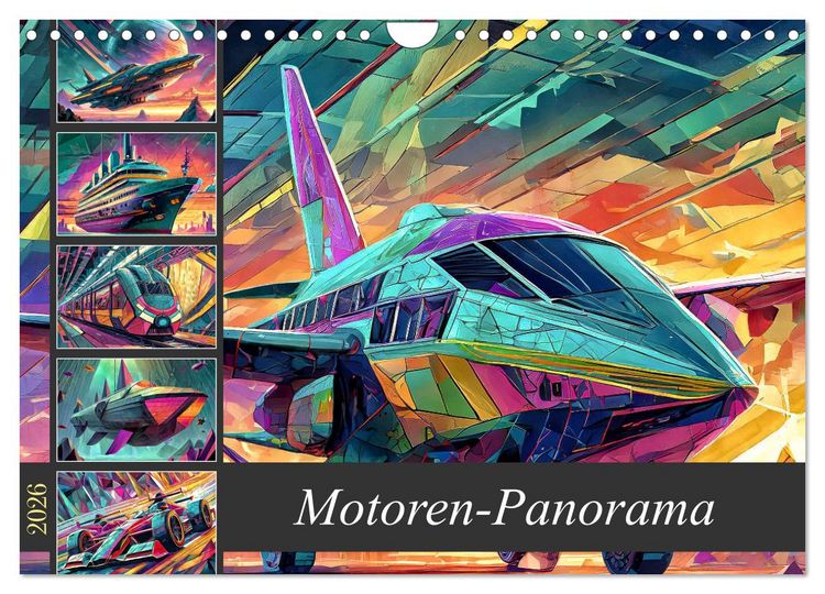 Produktbild: Motoren-Panorama (Wandkalender 2026 DIN A4 quer), CALVENDO Monatskalender