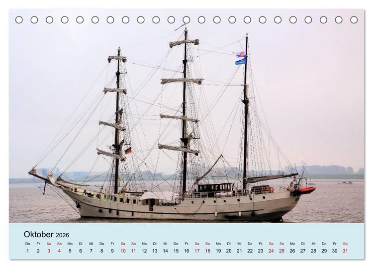 Produktbild: Parade der Windjammer - 2026 (Tischkalender 2026 DIN A5 quer), CALVENDO Monatskalender