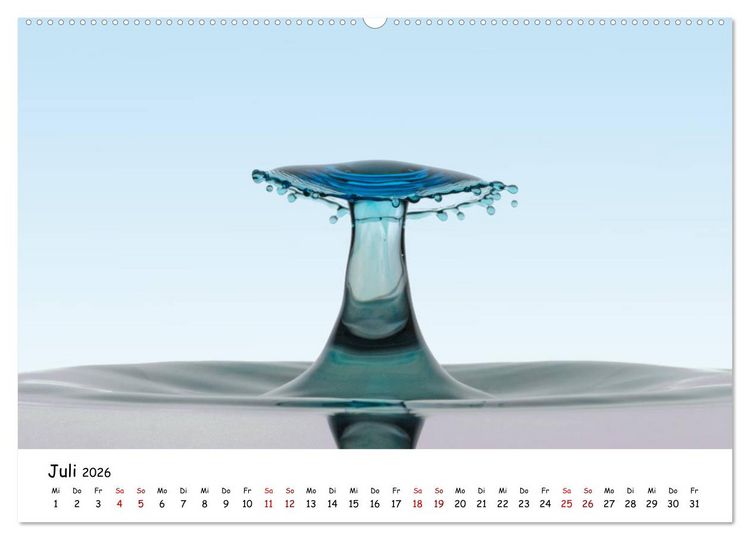 Produktbild: Wassertropfen - Kunstwerke der Natur (hochwertiger Premium Wandkalender 2026 DIN A2 quer), Kunstdruck in Hochglanz