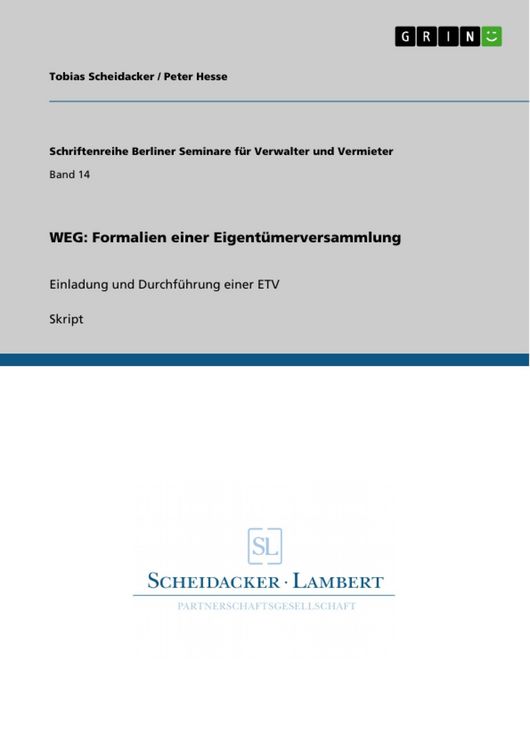 Produktbild: WEG: Formalien einer Eigent&uuml;merversammlung