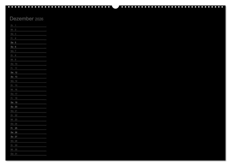Produktbild: Bastel-Geburtstagskalender schwarz / Geburtstagskalender (Wandkalender 2026 DIN A2 quer), CALVENDO Monatskalender
