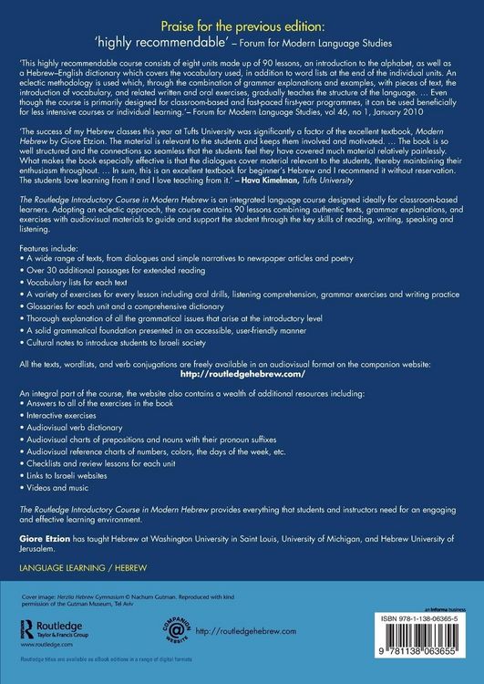 Produktbild: The Routledge Introductory Course in Modern Hebrew