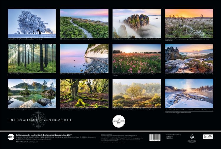 Produktbild: Deutschlands Naturparadiese Kalender 2027 - Edition Alexander von Humboldt Kalender 2027