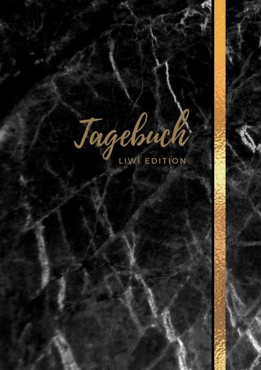 Produktbild: Tagebuch - A5 liniert - 100 Seiten 90g/m&sup2; - Soft Cover Motiv Marmor schwarz - Papier
