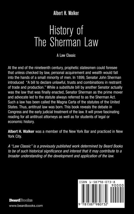 Produktbild: History of the Sherman Law