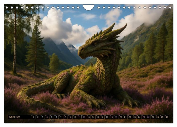Produktbild: Pr&auml;chtige Drachen, gut oder b&ouml;se? (Wandkalender 2026 DIN A4 quer), CALVENDO Monatskalender