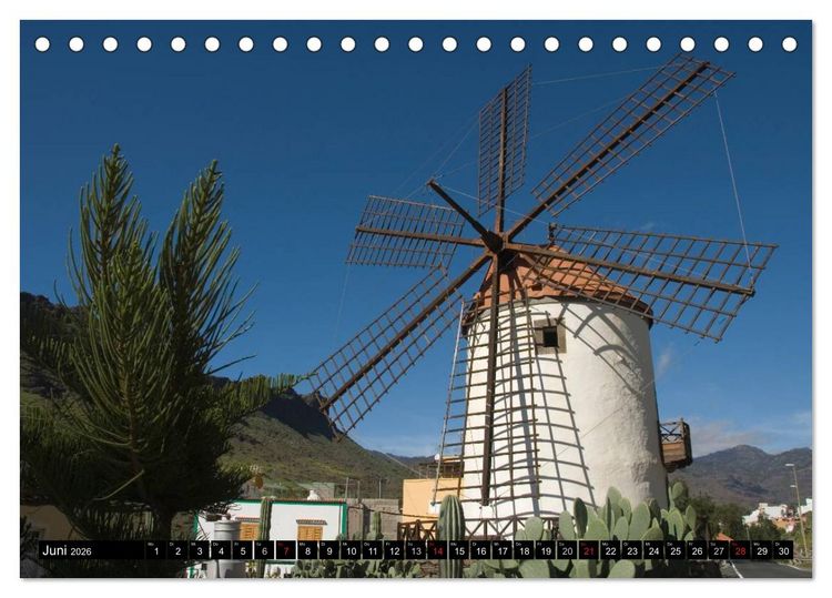 Produktbild: Windm&uuml;hlen in Europa (Tischkalender 2026 DIN A5 quer), CALVENDO Monatskalender