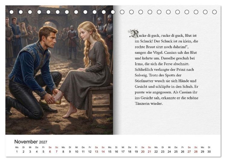 Produktbild: Grimms Hausm&auml;rchen Aschenputtel (Tischkalender 2027 DIN A5 quer), CALVENDO Monatskalender