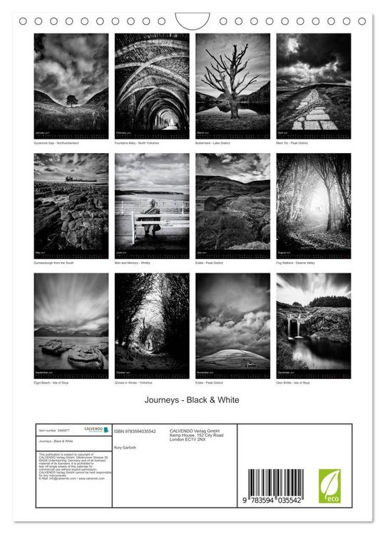Produktbild: Journeys - Black & White (Wall Calendar 2027 DIN A4 portrait), CALVENDO 12 Month Wall Calendar