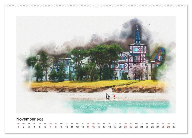Produktbild: Ostsee Aquarelle (Wandkalender 2026 DIN A2 quer), CALVENDO Monatskalender
