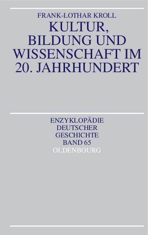 Produktbild: Kultur, Bildung und Wissenschaft im 20. Jahrhundert