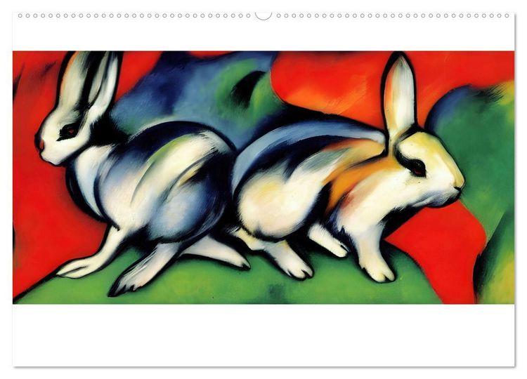Produktbild: Bauernhoftiere, expressionistisch bunt (Wandkalender 2026 DIN A2 quer), CALVENDO Monatskalender