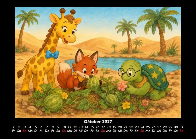 Produktbild: W&uuml;sten-Abenteuer mit Nala, Finn & Taz 2027 Fotokalender DIN A3