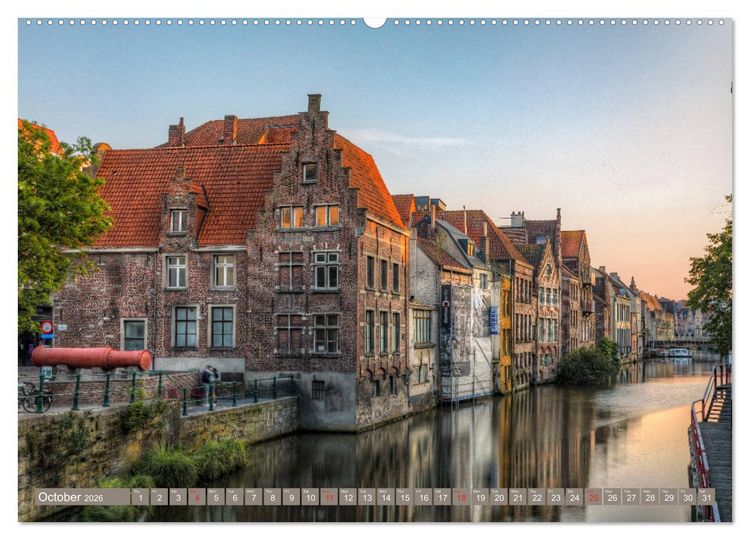 Produktbild: Bruges and Ghent, a photographic city tour in Flanders. (High Quality Premium Wall Calendar 2026 DIN A2 landscape),CALVENDO 12 Month Wall Calendar