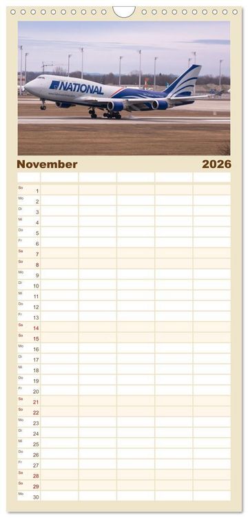 Produktbild: Familienplaner 2026 - Boeing 747 Kalender mit 5 Spalten (Wandkalender, 21 x 45 cm) CALVENDO