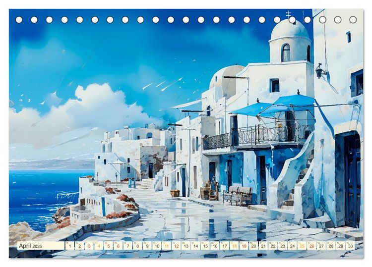 Produktbild: Santorini Inseltr&auml;ume (Tischkalender 2026 DIN A5 quer), CALVENDO Monatskalender