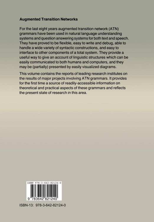 Produktbild: The Design of Interpreters, Compilers, and Editors for Augmented Transition Networks
