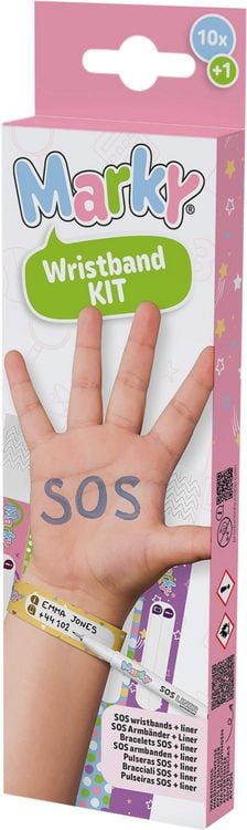 Produktbild: COLOP MARKY Sicherheits-Armbänder, Set mit 10 Armbändern und 1 permanentem Marker