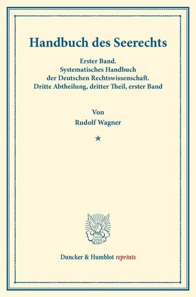 Produktbild: Handbuch des Seerechts.