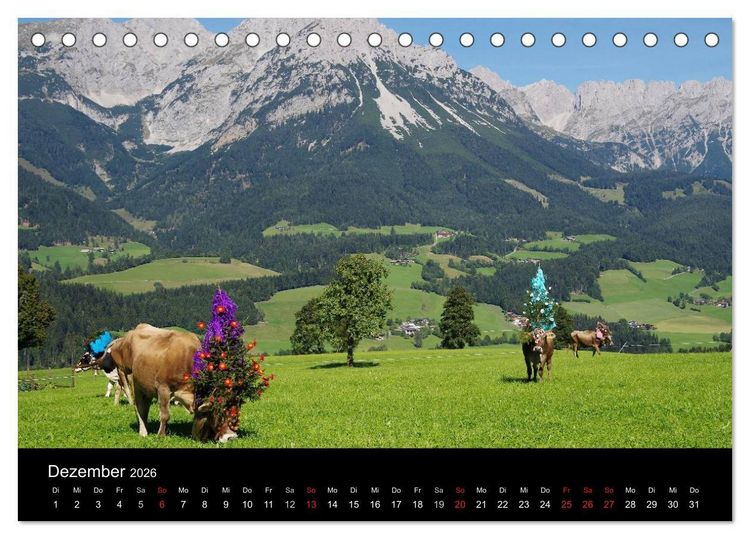 Produktbild: Almabtrieb in Tirol (Tischkalender 2026 DIN A5 quer), CALVENDO Monatskalender