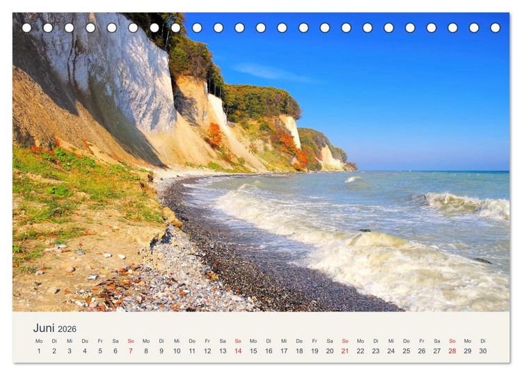 Produktbild: Sassnitz und die Kreidek&uuml;ste - Herbstimpressionen vom Hochuferweg Jasmund (Tischkalender 2026 DIN A5 quer), CALVENDO Monatskalender