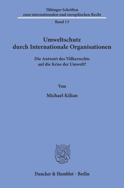 Produktbild: Umweltschutz durch Internationale Organisationen.
