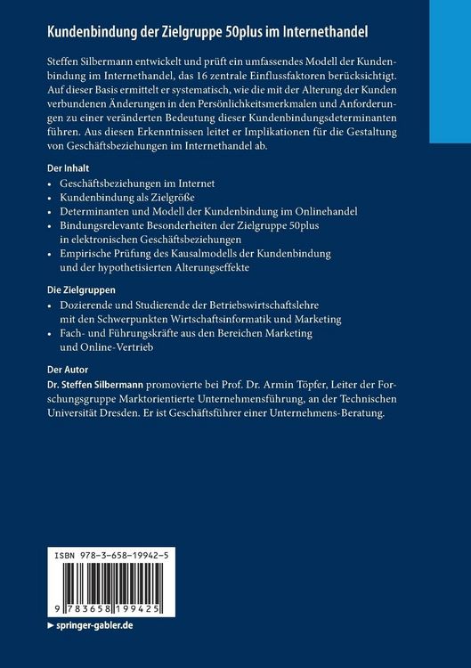 Produktbild: Kundenbindung der Zielgruppe 50plus im Internethandel