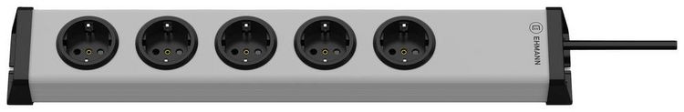 Produktbild: Ehmann 0200x00052301 Steckdosenleiste mit Schalter Silber, Schwarz Schutzkontakt 1St.