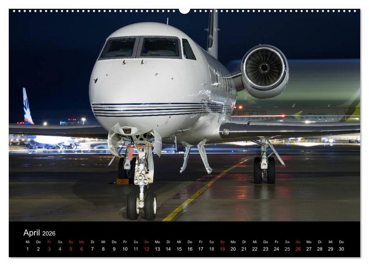 Produktbild: Flugzeuge bei Nacht (hochwertiger Premium Wandkalender 2026 DIN A2 quer), Kunstdruck in Hochglanz