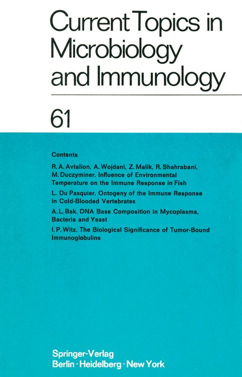 Produktbild: Current Topics in Microbiology and Immunology / Ergebnisse der Mikrobiologie und Immunit&auml;tsforschung