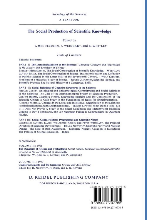 Produktbild: The Social Production of Scientific Knowledge