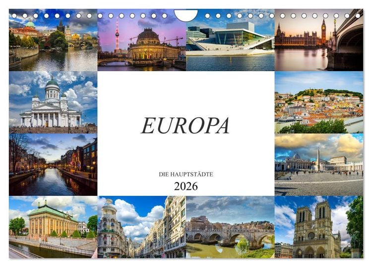Produktbild: Europa Die Hauptst&auml;dte (Wandkalender 2026 DIN A4 quer), CALVENDO Monatskalender