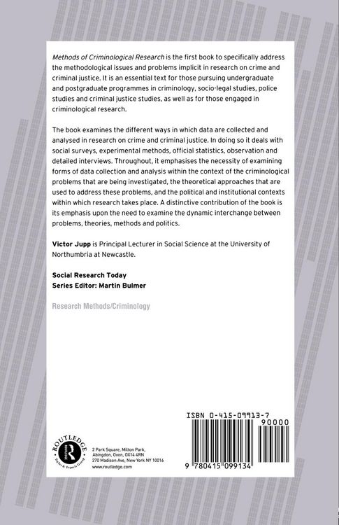 Produktbild: Methods of Criminological Research